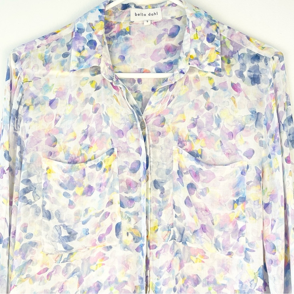 Bella Dahl Cream Button Down Notched Collar Top - Picture 2 of 4